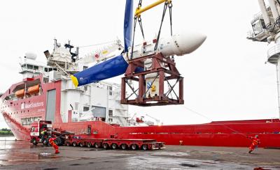 AR Series Turbine being lifted with a crane.