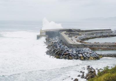 Mutriku Power Plant during a storm.