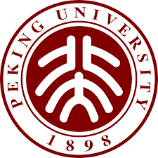 A round red logo with the text: Peking University and 1898 wrote inside of it.